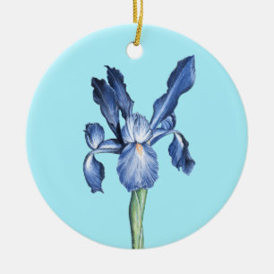 Blue Dutch Iris - Keramik Ornament
