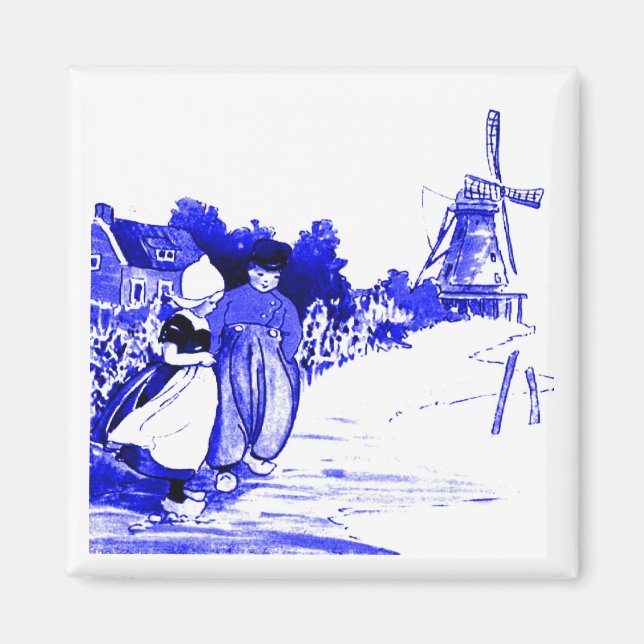 Blue Dutch Kids Magnet (Vorne)