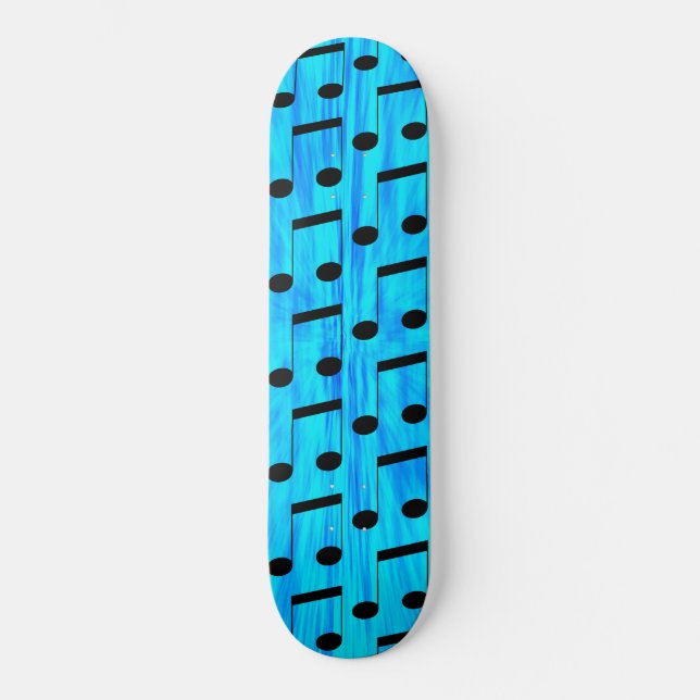Blue Dyed Musical Notes, Skateboard (Vorderseite)