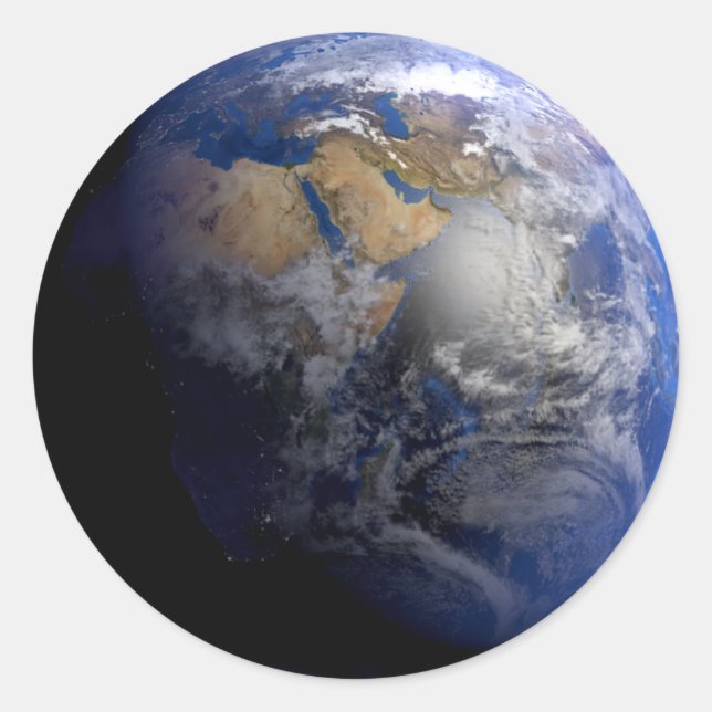 Blue Earth From Space Inspiration Runder Aufkleber (Vorderseite)