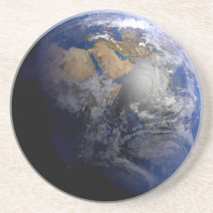 Blue Earth From Space Inspiration Sandstein Untersetzer