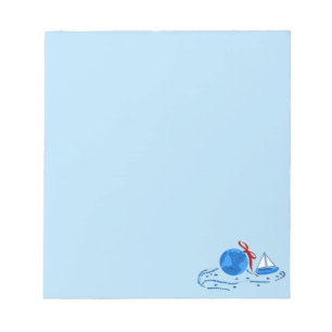 Blue Earth Weihnachtsball und Little Boat Notizblock
