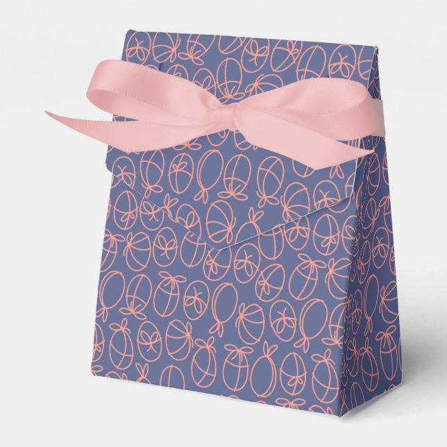 Blue Easter Egg Outline Gift Box – Spring Treat  Geschenkschachtel (Vorderseite)