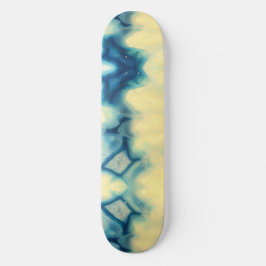 Blue Ecru Agate Geode Gemstone Kristallmuster Skateboard