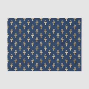 Blue Egyptian Ankh Tissue Paper   Einzigartiges Wr Seidenpapier