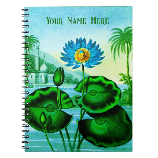 Blue Egyptian Water Lily / Lotus  Notebook Notizblock (Vorderseite)