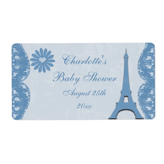Blue Eiffel Tower Flaschenmarken (Vorne)