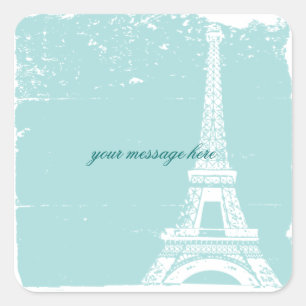 Blue Eiffel Tower Wedding Stickers