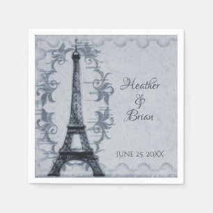 Blue Eiffel Tower Wedpaper Napkins Serviette