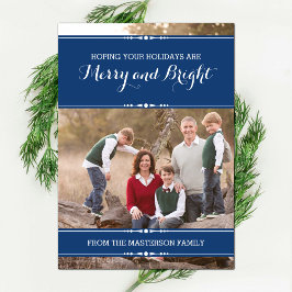 Blue Einfach schicke Foto-Flat Card Feiertagskarte