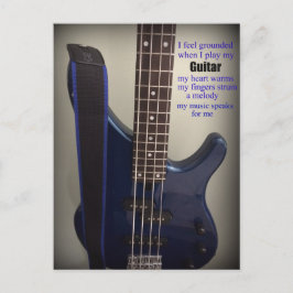 Blue Electric Gitarre mit Sprichwort Postkarte