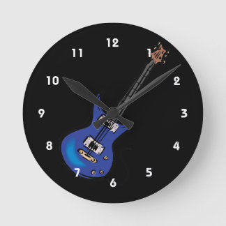 Blue Electrical Gitarre music graphic.png Runde Wanduhr