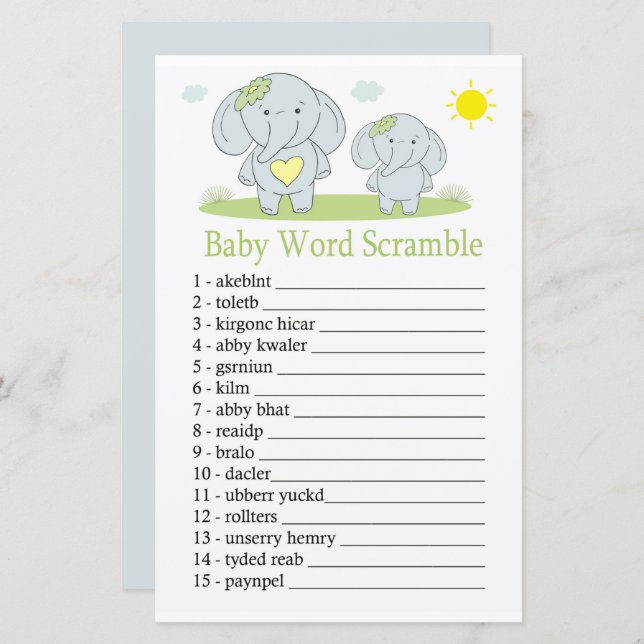 Blue Elefant Baby Wortspiel (Vorne/Hinten)