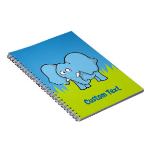Blue Elefant Cartoon Notebook Notizblock