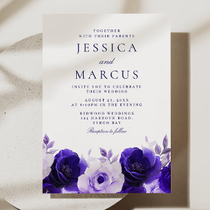 Blue Elegance: Hochzeit der Blue Rose in der Nacht Einladung