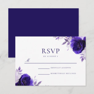 Blue Elegance: Hochzeit der Blue Rose in der Nacht RSVP Karte