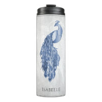 Blue Elegange Peacock Personalisiert Thermal Tumbl
