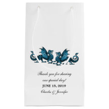 Blue Elegant Dragons Wedding Gift Bag