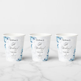 Blue Elegant flower summer wedding Pappbecher