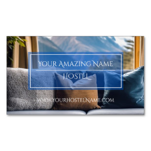 Blue Elegant Hostel Foto Stilvoll Luxus Delikat Magnetische Visitenkarte