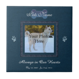 Blue Elegant Hund oder Cat Memorial Fliese