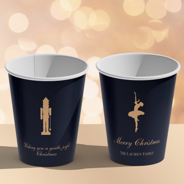 Blue elegant Nutcracker personalized cup Pappbecher (Von Creator hochgeladen)