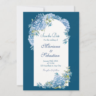 Blue Elegant Rustikal Einfaches Elegantes Design Save The Date