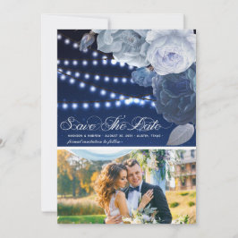 Blue Elegant Wedding Foto Save The Date