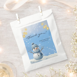 Blue Elegant Whimsical Winter Snowman Baby Dusche Geschenktütchen