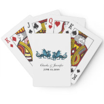 Blue Elegante Dragons Playing Cards