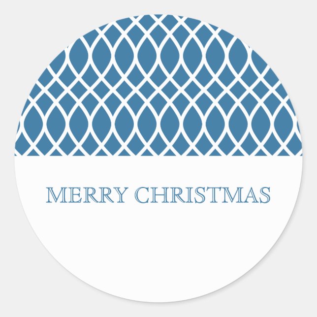 Blue Elegante Lattice Holiday Stickers (Vorderseite)