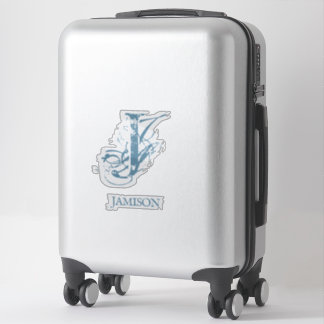Blue Elegante Monogram Logo Name Business Bumper Aufkleber
