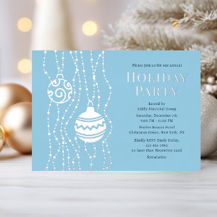 Blue Elegantes Weihnachts-Party Corporate Holiday Folieneinladung