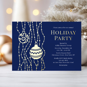 Blue Elegantes Weihnachts-Party Corporate Holiday Folieneinladung