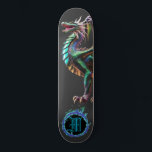 *~* Blue Element AP88 Elementardrache Fierce Skateboard<br><div class="desc">(Suchen Sie nach ähnlichen Artikeln in AP88 ) Einfache Übertragung auf andere Zazzle Produkte. Element-DRAGON mit RING von FEUER / FLAMES / FLAME und INITIALEM MONOGRAM für Ihren Namen - Behalt, bearbeiten oder löschen Sie den Text. Dieses beliebte chinesische Skateboard im chinesischen Stil ist ein individuelles Pro Element Dragon Design,...</div>