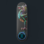 *~* Blue Element AP88 Elementardrache Fierce Skateboard<br><div class="desc">(Suchen Sie nach ähnlichen Artikeln in AP88 ) Einfache Übertragung auf andere Zazzle Produkte. Element-DRAGON mit RING von FEUER / FLAMES / FLAME und INITIALEM MONOGRAM für Ihren Namen - Behalt, bearbeiten oder löschen Sie den Text. Dieses beliebte chinesische Skateboard im chinesischen Stil ist ein individuelles Pro Element Dragon Design,...</div>