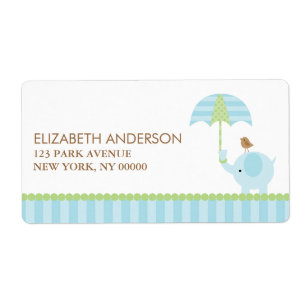 Blue Elephant Address Labels