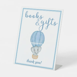 Blue Elephant Baby Boy Dusche Bücher und Geschenke Sockelschild