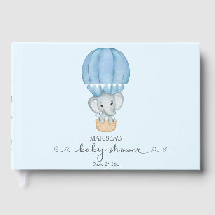 Blue Elephant Baby Boy Dusche Gästebuch