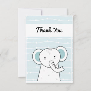 Blue Elephant Baby Dankeskarte