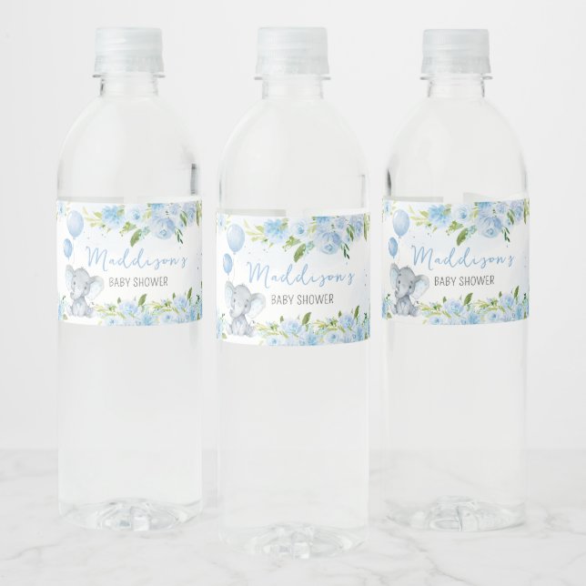 Blue Elephant Baby Dusche (Flaschen)