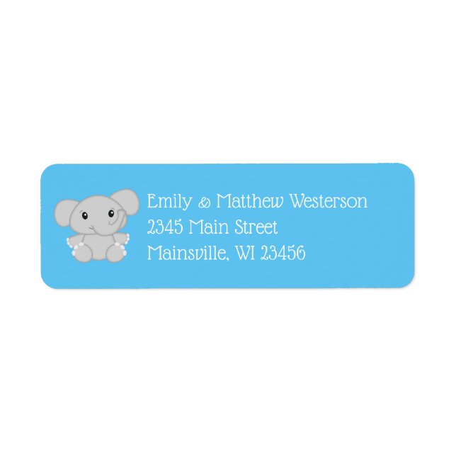 Blue Elephant Baby Dusche (Vorne)