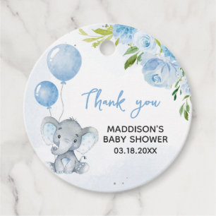 Blue Elephant Baby Dusche Geschenkanhänger