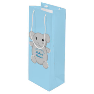 Blue Elephant Baby Dusche Geschenktüte Für Weinflaschen