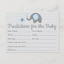 Blue Elephant Baby Predictions Cards Kinderdusche Einladungspostkarte