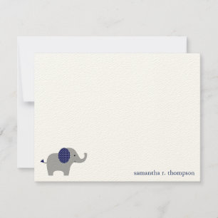 Blue Elephant Baby shower Merci Carte Note