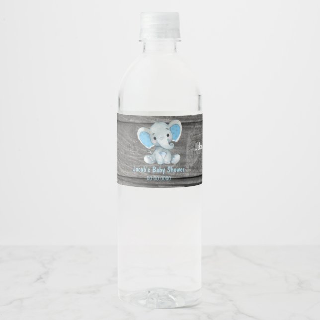 Blue Elephant bouteille d'eau étiquette pour garço (Devant)