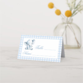 Blue Elephant Bow Baby Boy Tischnummern Zent Platzkarte
