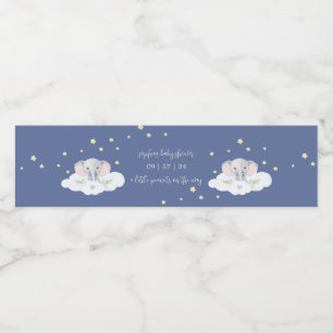 Blue Elephant Boy Baby Dusche Wasserflaschen Label