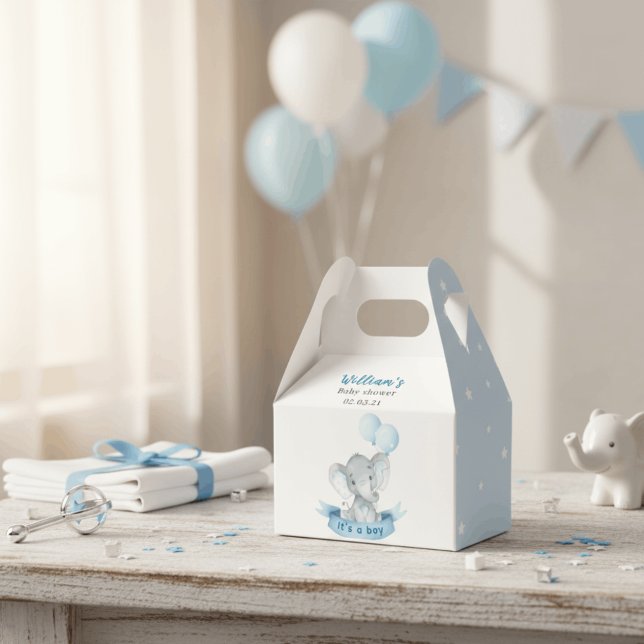 Blue Elephant Boy Baby Shower Favor Box Geschenkschachtel (Von Creator hochgeladen)